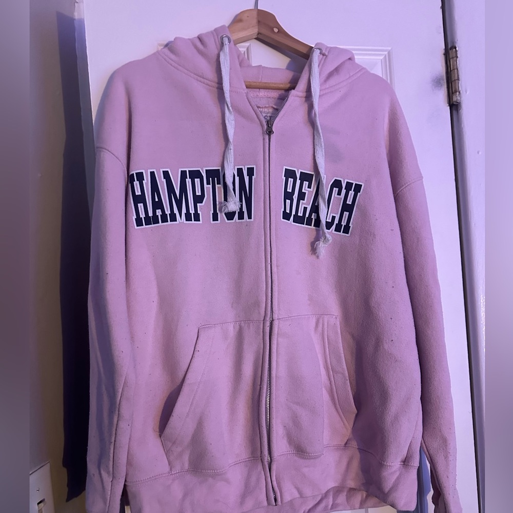 Large pink zip-up hoodie